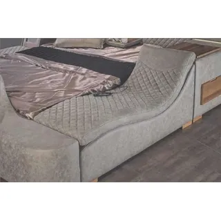 aea Multifunktions Bett Regal Schrank USB Ladestation Lift TV Textil Betten 180x200 - Grau