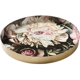 Ambia Home Kerzenteller , Schwarz , Metall , Blume , rund , 2 cm , Handmade in India , handgemacht , Dekoration, Kerzen & Kerzenhalter, Teelichthalter