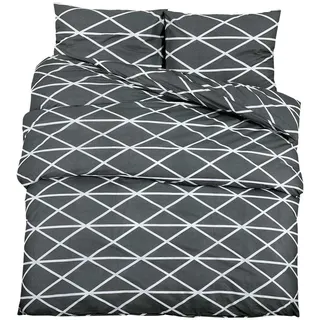 vidaXL Bettwäsche-Set Grau 200x200 cm Baumwolle - Grau