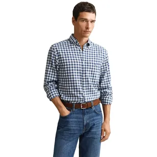 Gant 3260017 Linen Regular Fit Langarmhemd - Vintage Blue - 2XL