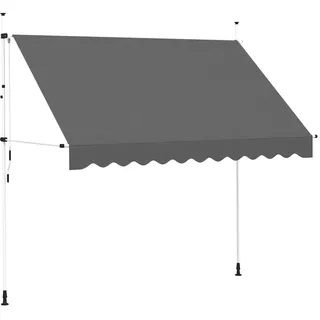vidaXL Markise Einziehbare Handbetrieben 300 Cm Anthrazit , Textil , 120x300x300 cm , Sonnenschutz