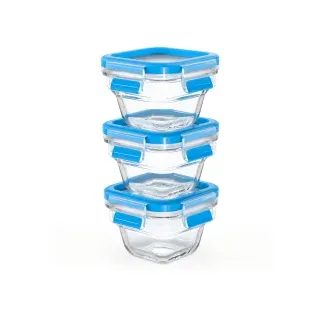 Emsa Clip & Close Frischhaltedose blau 10,6 x 6,9 cm 0,18 l 3-teiliges Set