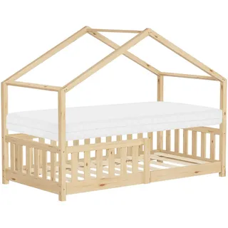 ML-Design Hausbett 80 x 160 cm Kiefer naturbelassen beige