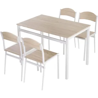 Homcom Essgruppe 5-tlg. beige/weiß