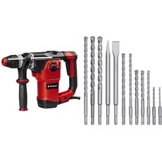 Einhell Bohrhammer TE-RH 32-1600 4F (1.600 W, 4,5 J, Hammerbohren/Bohren/Meißeln mit und ohne Fixierung, SDS-plus Werkzeugaufnahme, inkl. Koffer und SDS-Plus Bohr-Meissel-Set 12tg)