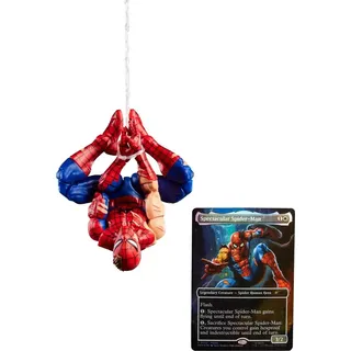 Hasbro Marvel Legends Series Magic: The Gathering Spider-Man mit Kampfspuren, Action-Figur Plus Exklusive Foil Sammelkarte