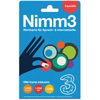 Nimm 3 - Drei Wertkarten-Startpaket Prepaid für Sprach- und Internettarife