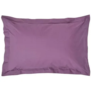 Homescapes Kissenbezug Perkal mit Stehsaum, Fadendichte 200 , Lila , Textil , Rechteckig , 48x74 cm , Oeko-Tex® , Heimtextilien, Bettwäsche & Leintücher, Bettwäsche