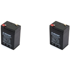 Velamp 23722 Wiederaufladbare Bleibatterie, Faston-Anschlüsse, 6 V, 4 Ah, Einzelpack (Packung mit 2)