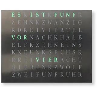 build-yours WordClock Jupiter gelaserter Edelstahl - Digitale Wanduhr mit LED Beleuchtung | Designer Wortuhr für modernes Ambiente
