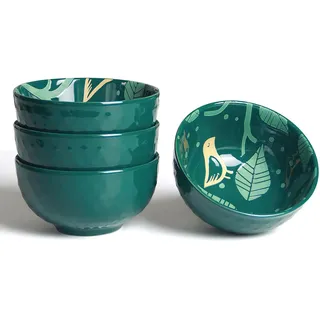 AOOSY Porzellan Müslischalen Set Dessertschalen,350ml Reisschale Suppenschüssel Bowl Schüssel,Salatschüssel aus Porzellan Schüssel Keramik Schüsselsets für Salat, Suppen, Ramen, Reis,Dessert 4 Stuck