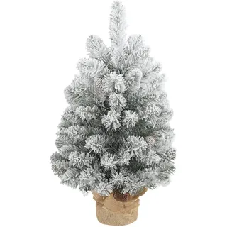 Homcom Mini Künstlicher Weihnachtsbaum 60 cm Tannenbaum künstlich mit Schnee , Kunststoff , 60 cm , Dekoration, Weihnachtsdekoration, Christbäume & Zubehör