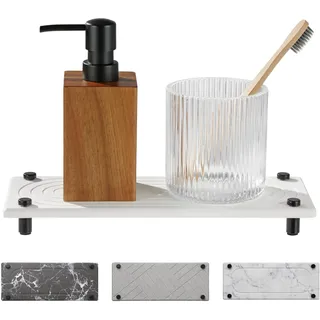 Navaris Ablage für Spülutensilien aus Kieselgur - Sink Organizer schnelltrocknend - Schwammhalter Küche Seifenablage Bad - Design Spülorganizer - Weiß