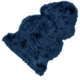 Sitzauflage Lammfell indigo blau 95x5x50 cm