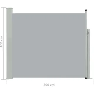 vidaXL Seitenmarkise 100 x 300 cm Grau Polyester