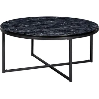 Wohnling Couchtisch rund Schwarz MDF 80 x 36 cm