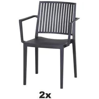 Siena Garden Stapelstuhl , Anthrazit , Kunststoff , 57x80x56 cm , stapelbar, gastro- und objekttauglich, wetterbeständig, UV-beständig , Gartenmöbel, Balkonmöbel, Balkonstühle