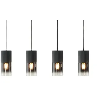 Trio Robin 4-flg. 10 cm zylinderförmig schwarz matt/rauchfarbig