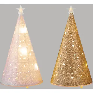 aufsteller laterne tanne mit led gold weiss 2er set baden 1226178 weihnachtsdeko