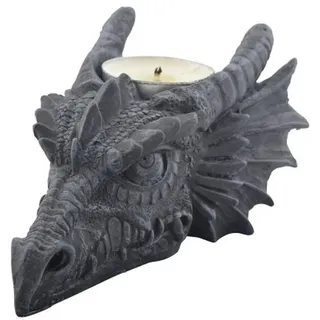 Vogler 766-2036 Teelichthalter Drachenkopf Drache 12 cm Figur Teelicht