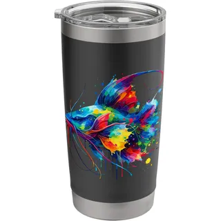 Splash Art Wels Fisch Welse Doppelwandiger Edelstahl-Thermobecher