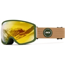IMX RACING Peak Skibrille Snowboardbrille | Dreilagiger Schwamm | DualLens | Kratzfest Anti Fog und UV Beschichtung | Breitband mit Silikondruck