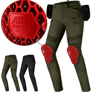 SHIMA Giro Motorrad Hose Damen mit Protektoren Airforce Knieprotektoren Motorradhose Kurzgrößen Hosen für Mann Protektorenhose Textilhose Urban Stretch Cargohose Lang (Frauen, Khaki, 24/30)