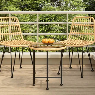 vidaXL Esstisch Ø50 x 55 cm Braun/Schwarz
