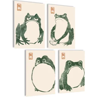 mojoliving Japan Poster Japan Deko Japanische Deko Aesthetic Bilder Anime Japanische Bilder Anime Poster Wohnzimmer Geschenk (Hoji Frösche)