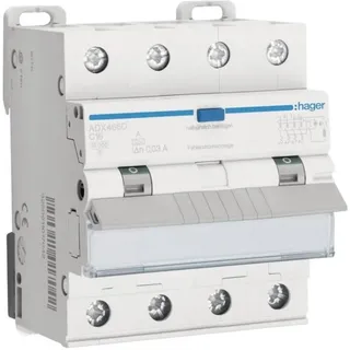 Hager Fehlerstrom-Leitungsschutzschalter 4P 10kA C-16A 30mA Typ A (ADX466D)