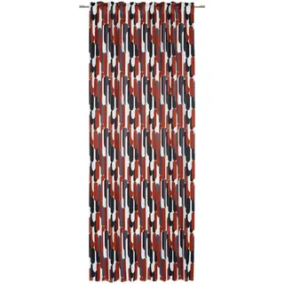 Esposa Fertigvorhang , Multicolor, Rot, Schwarz, Weiß , Textil , Abstraktes , 140x245 cm , Oeko-Tex® Standard 100 , für Stange und Schiene geeignet , Heimtextilien, Vorhänge, Fertigvorhänge, Verdunkelungsvorhänge