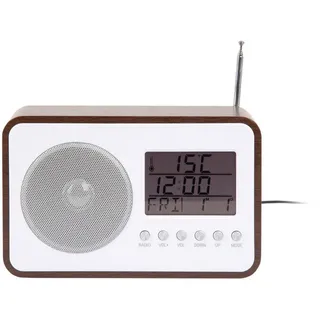 Karlsson Uhrenradio , Dunkelbraun , Holzwerkstoff , 7x12.5x19 cm , Dekoration, Uhren