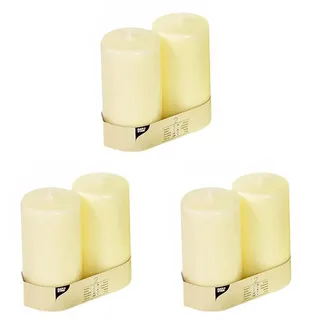 Papstar Stumpenkerzen/Säulenkerzen Elfenbein "Ivory" (2 Stück) Ø, 8 cm, Höhe 15 cm, Brenndauer ca. 70 Stunden, rußfreies Abbrennen, für Gastronomie, Haushalt oder Feste, #15363 (Packung mit 3)