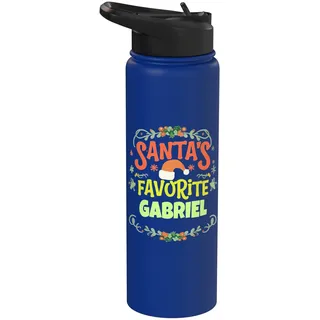 Weihnachtsmann Favorite Gabriel Weihnachten Gabriel Name personalisiert Stainless Steel Insulated Water Bottle