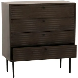 MCW Kommode MCW-N78, Sideboard Schrank, 4 Schubladen, skandinavischer Stil Metall Holz Melamin MVG 85x80x40~ dunkelbraun