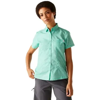 Regatta Mindano Viii Kurzarmhemd - Aruba Blue Leaf Print - 42