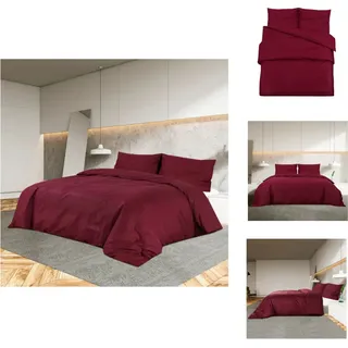 vidaXL Bettwäsche-Set Bordeauxrot 135x200 cm Leichte Mikrofaser - Bettbezüge - Rot