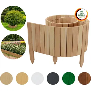 Floranica Rollborder II Flexibler Holzzaun 200 x 30 cm Natur Kiefernholz Beetumrandung imprägniert Gartenzaun Beeteinfassung Rollboarder - Braun, Grau, Weiß, Grün