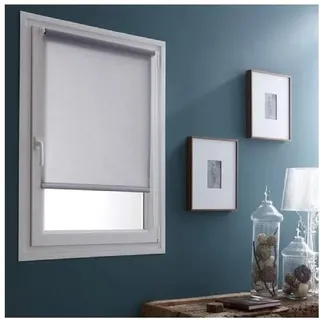 MADECOSTORE Easy Tageslichtrollo Leinen Sichtschutzrollo b65 x h90cm (gewebe b61cm) - Mit oder ohne Bohren, GF7522065090