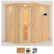 Bild von Sauna »Clara«, (Set), 9 KW-Ofen mit externer Steuerung beige