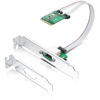 10Gtek 1-Port M.2 A+E Key 2,5Gb Ethernet Netzwerkkarte | 10/100/1000/2500 Mbps, Einzelner RJ45-Port mit Realtek-RTL8125BG-Chip, Kabellänge 18 cm