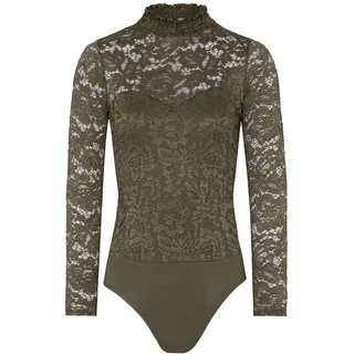 Body HANGOWEAR "Trachtenbody FILIZ", Damen, Gr. L, EURO, grün (oliv), Obermaterial: 90% Polyamid PA. 10% Elasthan EL., Bodys Body