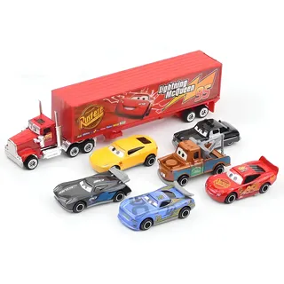 Set mit Spielzeugautos aus der Zeichentrickserie "Cars - Grün, Rot, Blau
