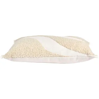 HOME DECO FACTORY Ethno-Kissen Bouclé Komfort 30x50 cm Beige | Polyester, Ethno-Kissen, Bouclé-Stoff, 30x50 cm, außergewöhnlicher Komfort, Wohn- oder Schlafzimmer, Beige und Weiß