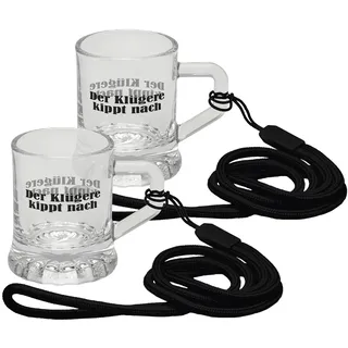 Shotglas Der Klügere kippt nach 25ml 2er Set | Schnaps | Schnapsglas | Party | Feiern