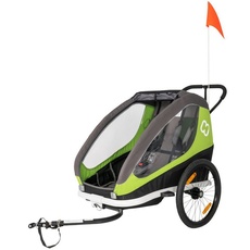 Bild von Traveller Kinderanhänger inkl. Fahrraddeichsel und Buggyrad green/grey 2021