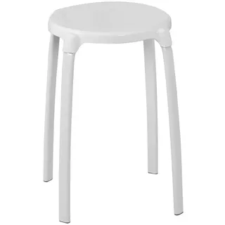Badhocker , Weiß , Metall, Kunststoff , 46.5 cm , freistehend, ohne Armlehne, ohne Rückenlehne, rostfrei, rutschfest , Badezimmer, Badezimmerausstattung, Badhocker & Duschhocker