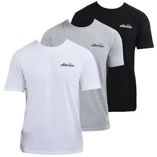 Ellesse Herren Azzini (3 Pack) T-Shirt, schwarz/grau/weiß, XS