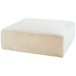 Kawola Sitzelement Modulsofa Wiolo Soft Cremeweiß Cord , Textil , Echtholz , Füllung: Schaumstoff , Quadratisch , rund , 111x43x111 cm , Wohnzimmer, Sofas & Couches, Sofas, Modulsofas