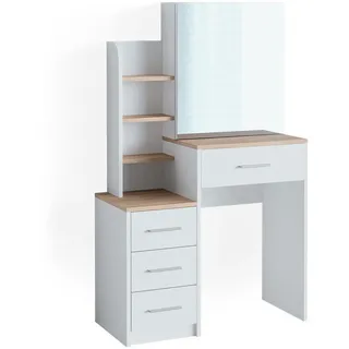 Vicco Schminktisch Conrada Weiß/Sonoma 80 cm, Model 39789 - Weiß, Braun